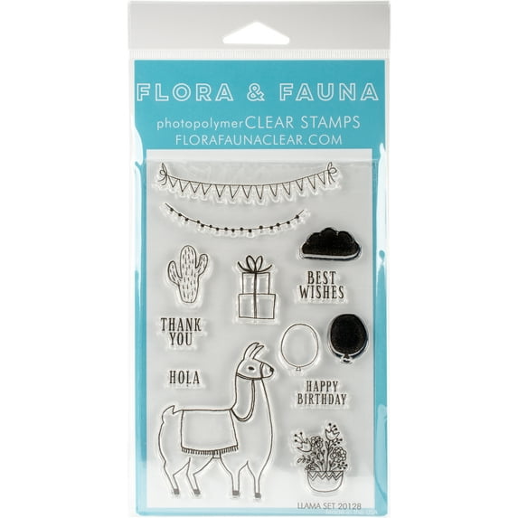 Flora & Fauna Clear Stamps 4"X6"-Llama