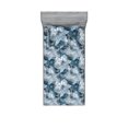 thumbnail image 1 of Flora Fitted Sheet & Pillow Sham Set, Grunge Vibe Oil Painting Like Print of Gentle Flowers Weathered Art, Decorative Printed 2 Piece Bedding Decor, Twin, Pale Grey Dark Night Blue, by Ambesonne, 1 of 2