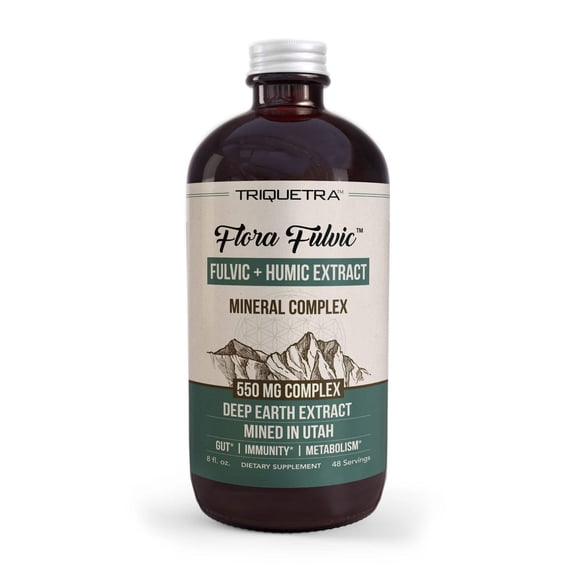 Triquetra Health Flora Fulvic Liquid | Fulvic Acid + Humic Acid Complex 550 mg