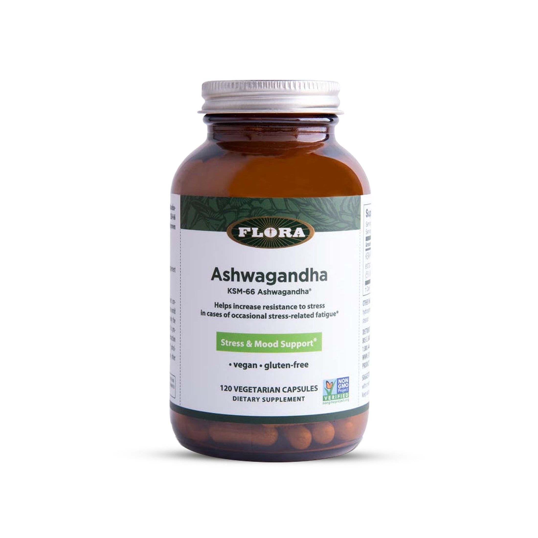 Flora Health Ashwagandha Root Capsules KSM-66 300mg, Improve Sleep, Increase Energy, Resistance to Stress, Full Spectrum Extract -120 Vegetarian Capsules