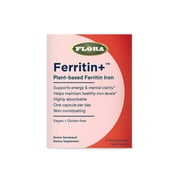 Flora Iron Ferritin Supplement For Women Vegan Non-Constipating Delayed Release 30 Capsules