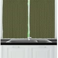 thumbnail image 1 of Flora Kitchen Curtains, Floral Geometric Mosaic Art Summer Inspirations Daisy Blooms Damask Feminine, Two Panels Drapes with Rod Pocket Room Decor, 55" X 45", Olive Green Cream, by Ambesonne, 1 of 1