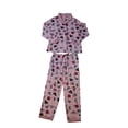 thumbnail image 1 of Flora Nikrooz Women's Long Sleeve Notch Collar 2 Piece Pajama Set (Pink, L), 1 of 2