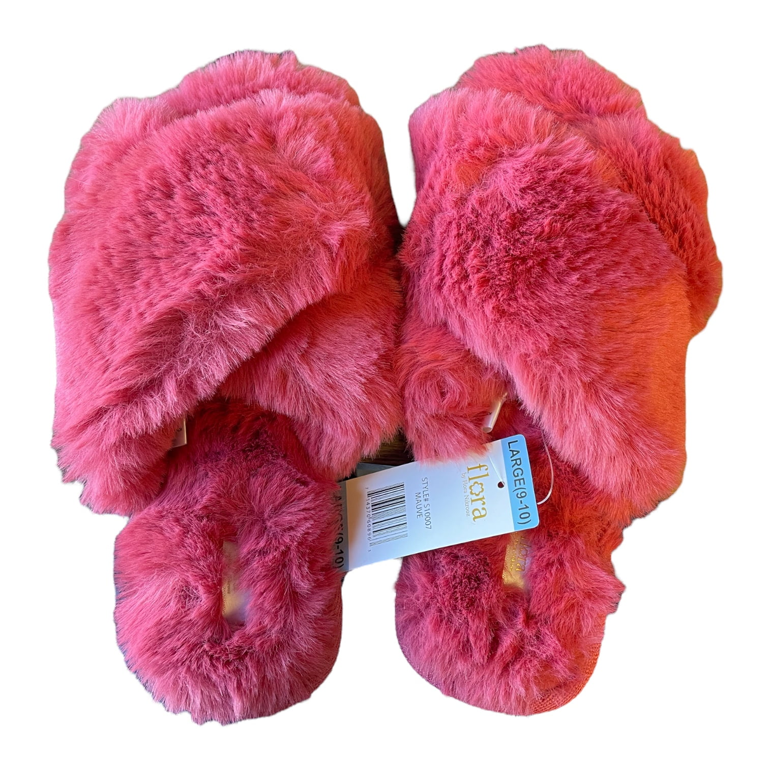 Flora Nikrooz Women's Soft & Comfortable Faux Fur Crossband Slipper (Mauve, M(78))