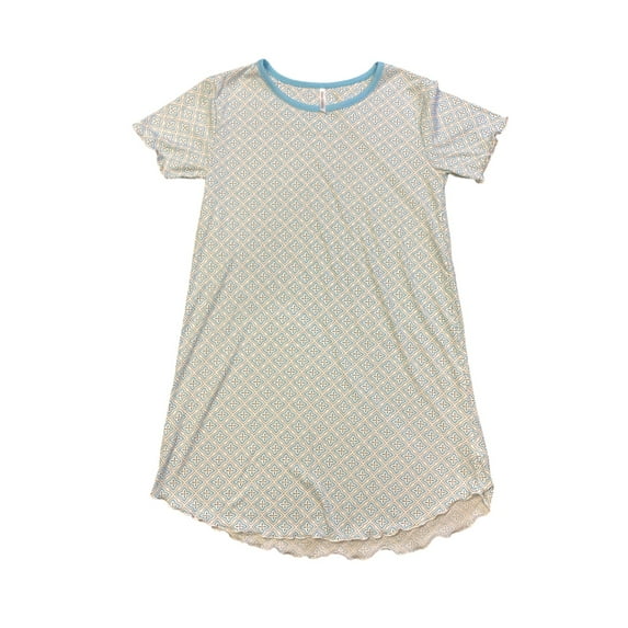 Flora Nikrooz Women's Soft Stretch Short Sleeve Ribbed Sleep Dress (Aqua, S)