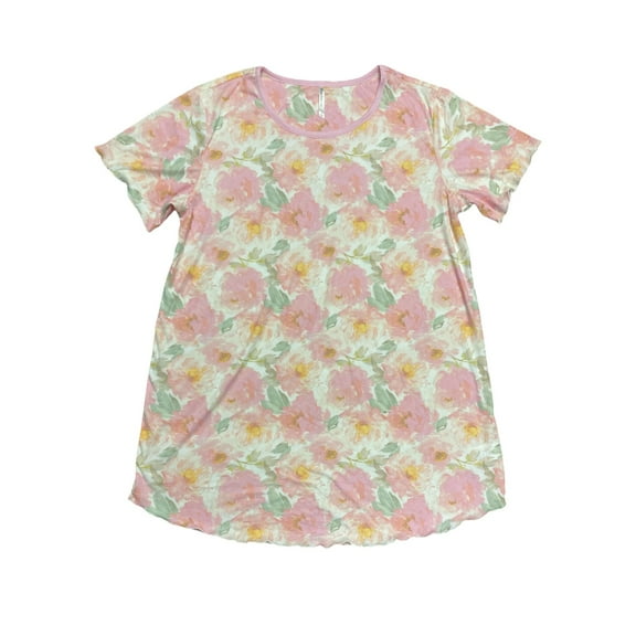 Flora Nikrooz Women's Soft Stretch Short Sleeve Ribbed Sleep Dress (Pink, S)