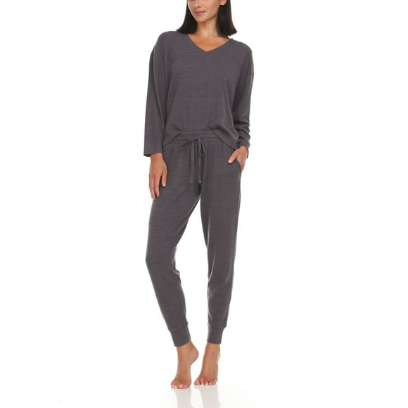 Womens Trina Lounge Pajama Set, 2 Piece, Dark Gray, Medium