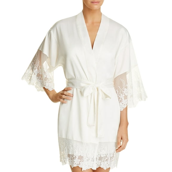Flora Nikrooz Womens Farrah Charmeuse Wrap Robe;X-Small