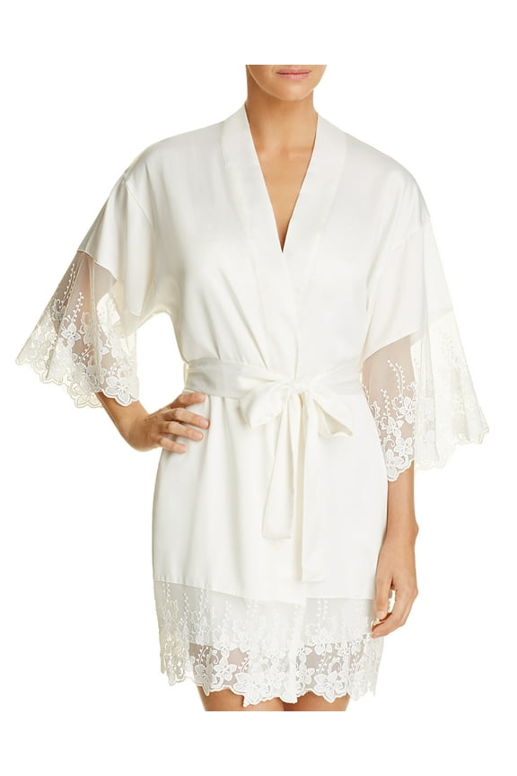 Womens Farrah Charmeuse Wrap Robe;X-Small