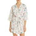 thumbnail image 1 of Flora Nikrooz Womens Irene Sleepwear Comfy Short Robe Ivory S, 1 of 2