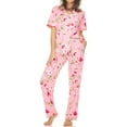 thumbnail image 1 of Flora Nikrooz Womens Printed Notch Collar Pajama Set, 2 Pieces, 1 of 3