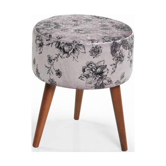Flora Ottoman 107 Ivory Grey Pattern