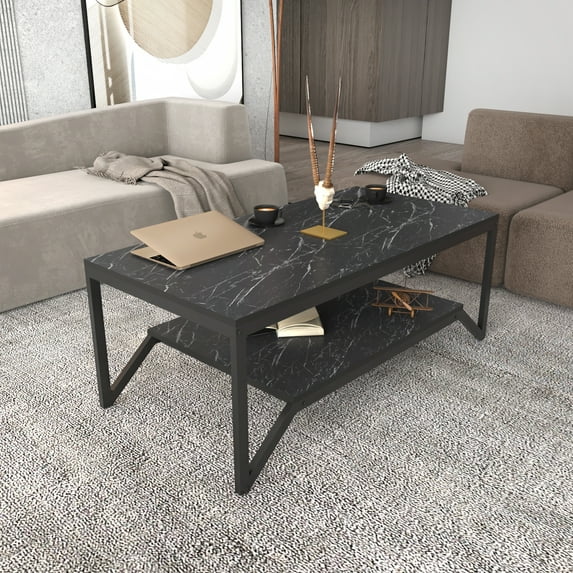 Flora Rectangle Coffee Table - Bendire Black