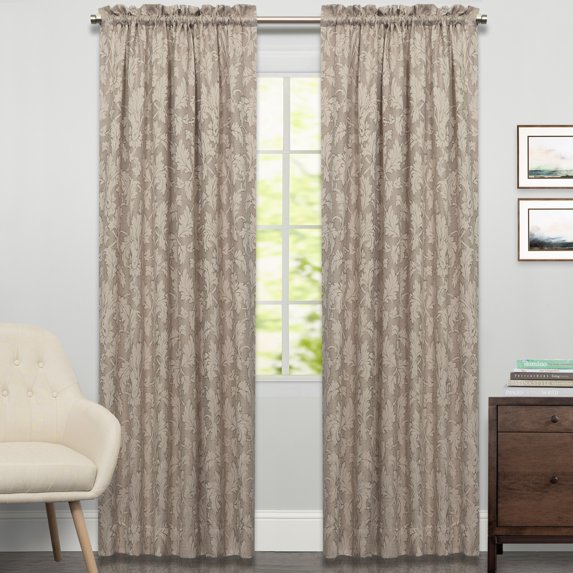 Flora Scrolling Leaf Jacquard Single Tailored Window Curtain Panel 84"x52"