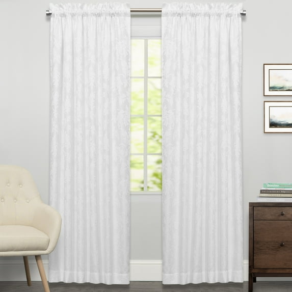 Flora Scrolling Leaf Jacquard Single Tailored Window Curtain Panel 84"x52"