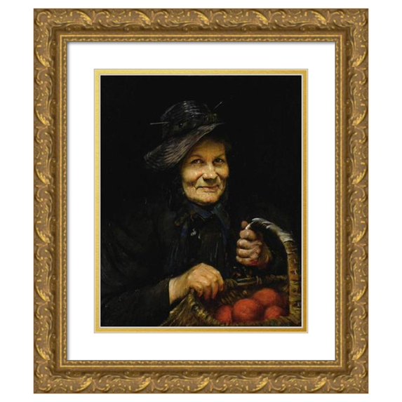 Flora Thomas Mccaig 12x14 Gold Ornate Wood Frame and Double Matted Museum Art Print Titled - Portrait of Woman with Oranges (1907)