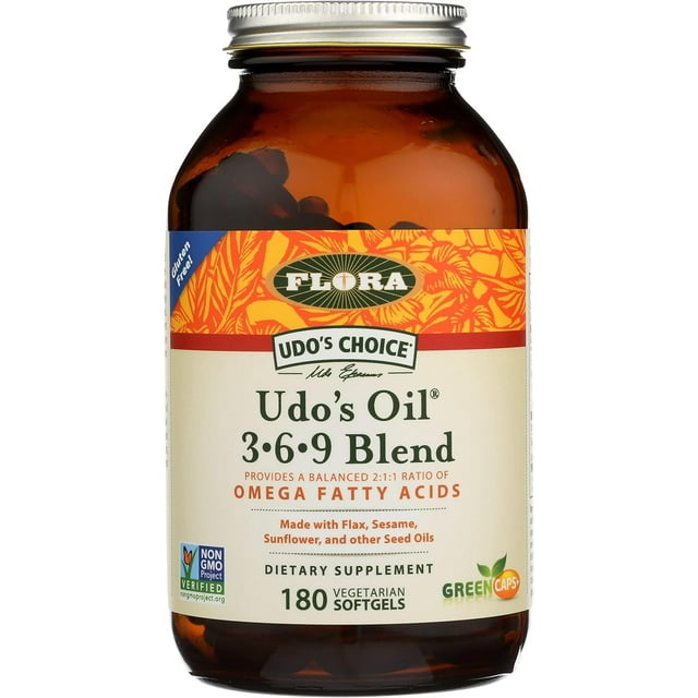 Flora Udos Choice Oil 3 6 9 Bled Omega Fatty Acids Capsules, 180 Ea, 6 Pack