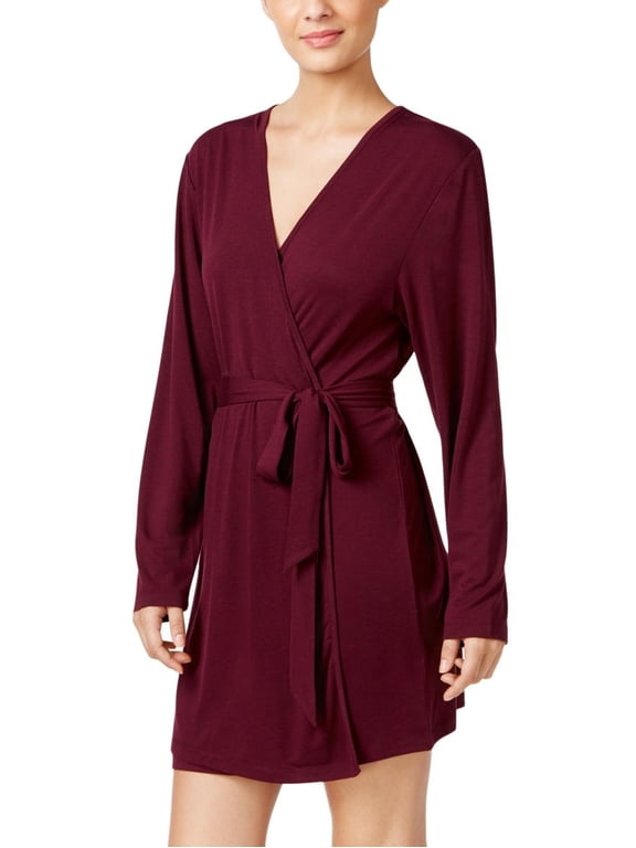 Womens Solid Lace Inset Kimono Robe