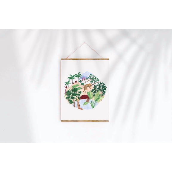 Flora and Fauna Poster Tropical Gouache Artwork Poster Art Print Home Decor, Unframed Poster Size 8x12 F03.1.20l801