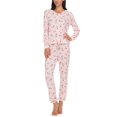 thumbnail image 1 of Flora by Flora Nikrooz Womens Jenna Printed Sweater Knit Pajama Set, 1 of 1