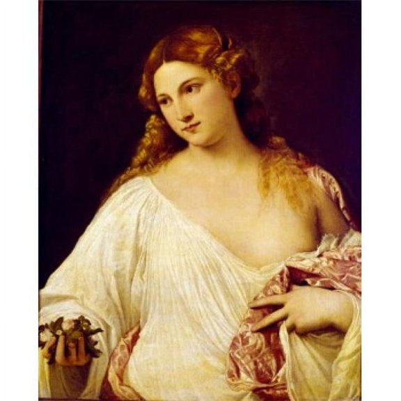 Flora by Titian Ca.1485-1576 Italy Florence Galleria Degli Uffizi Poster Print - 18 x 24 in.