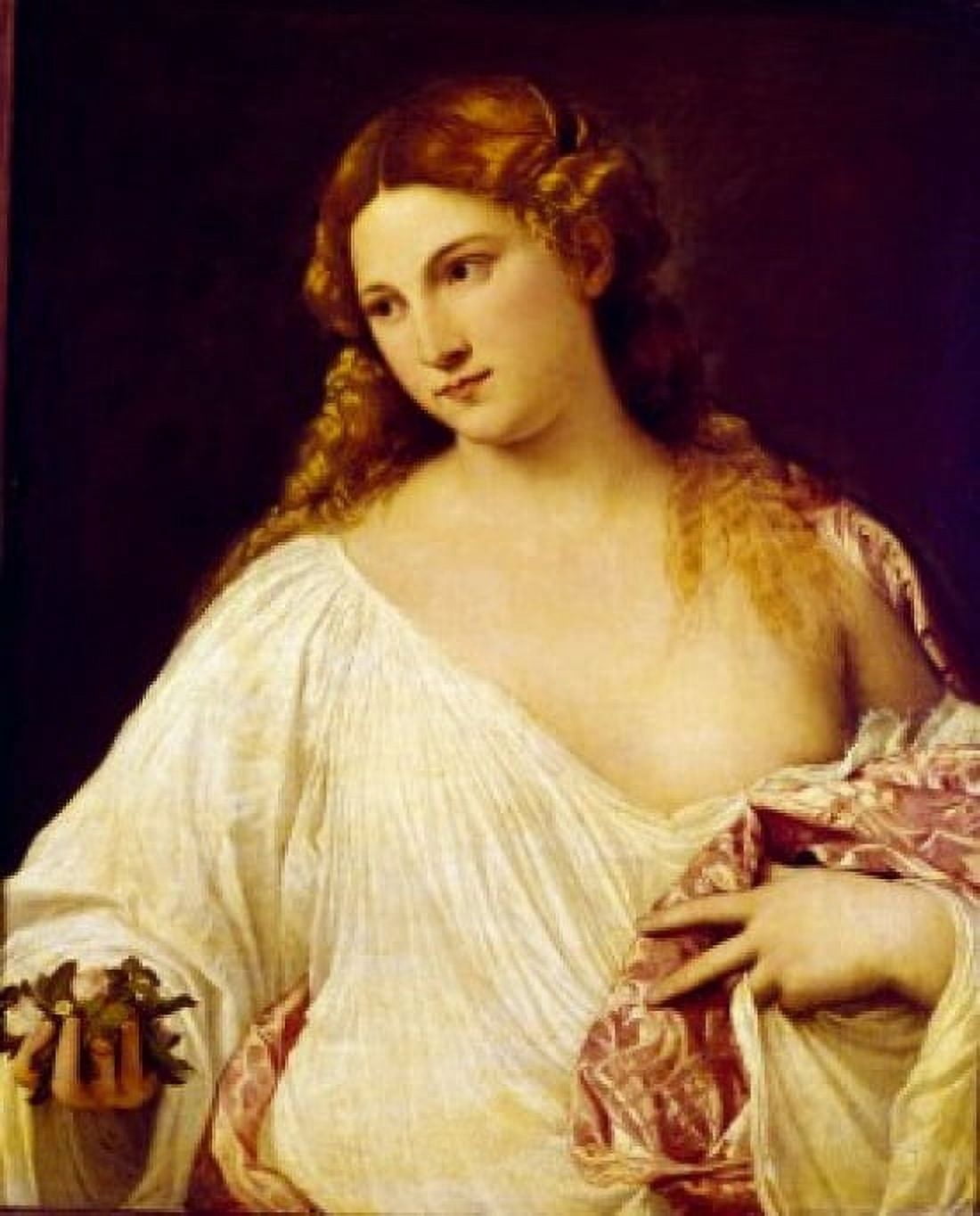 Flora by Titian ca1485-1576  Italy  Florence Galleria degli Uffizi Canvas Art - Titian (18 x 24)
