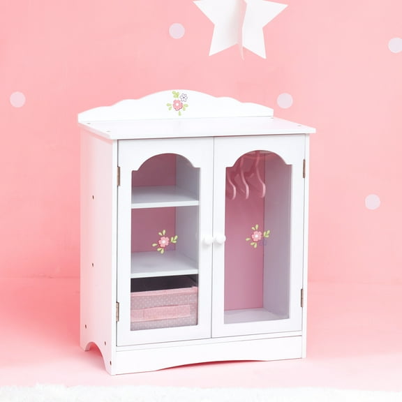 Flora s Tiny Flowers 18 Doll Display Closet, White