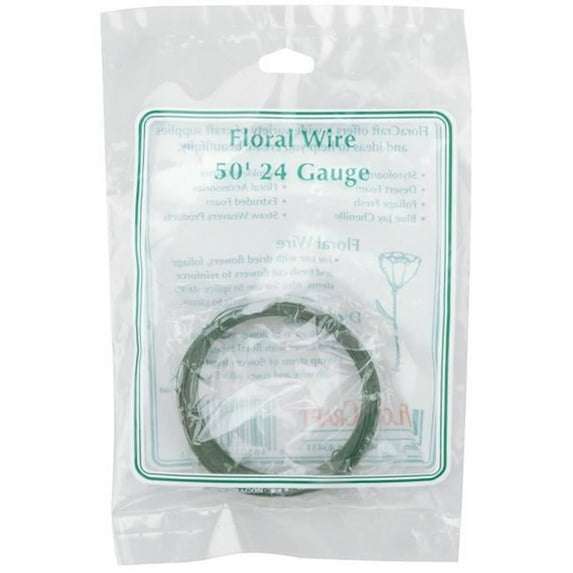 FloraCraft 24 Gauge Floral Wire 50'-Green