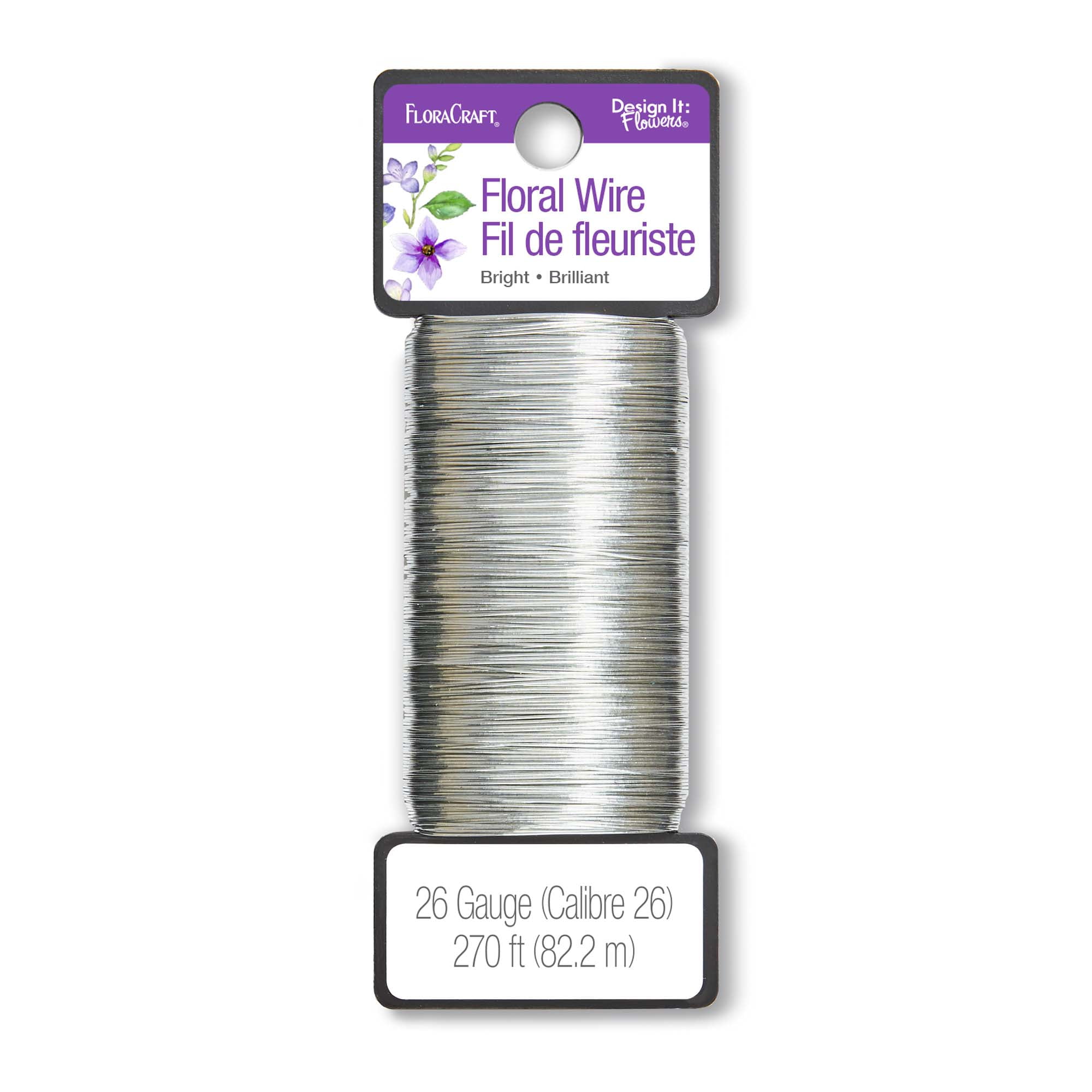 Floracraft 26 Gauge Floral Wire-Bright Silver 270 ft