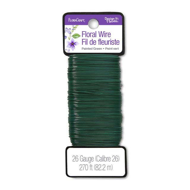 FloraCraft 26 Gauge Floral Wire 270 feet Green