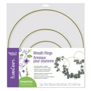 FloraCraft 3 piece Wire Wreath Ring 7.8 inch, 9.8 inch and 13.8 inch Gold