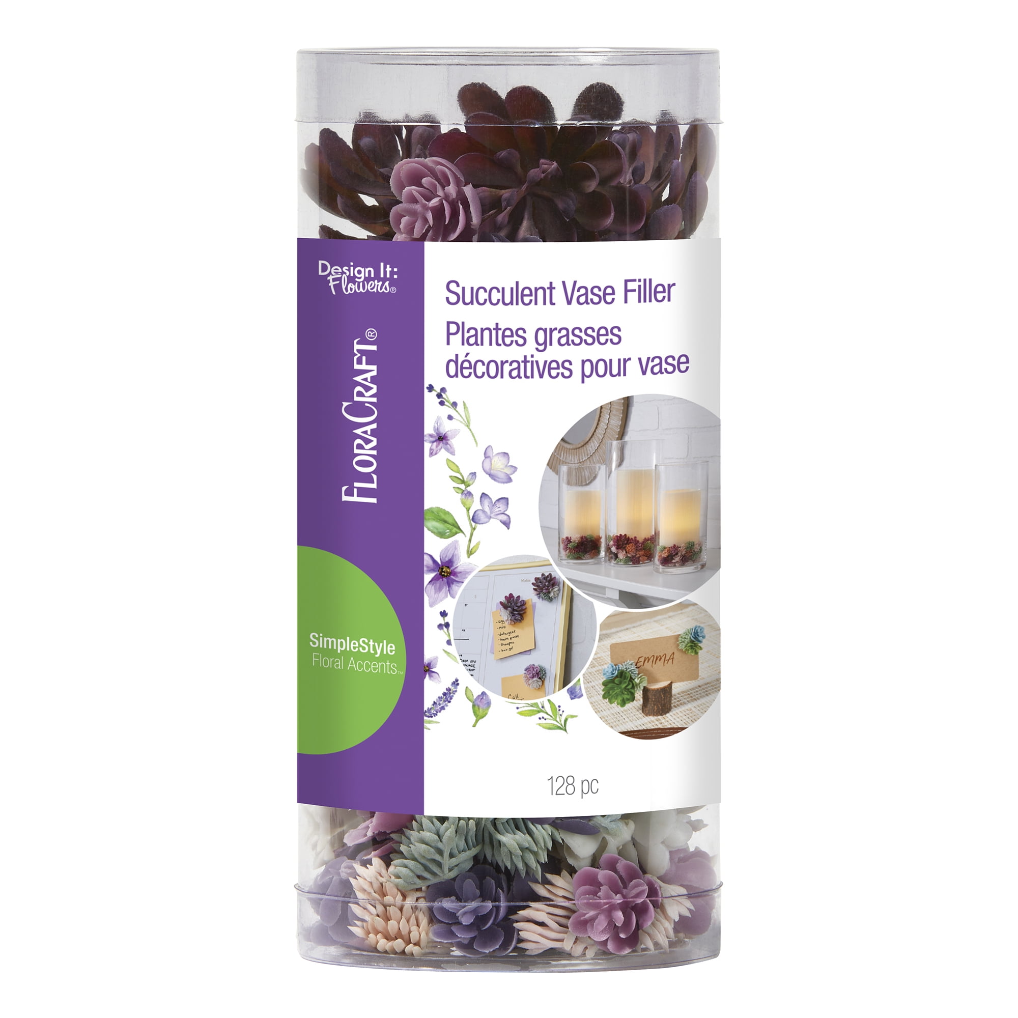 FloraCraft Artificial Succulent Vase Filler 2.8 Ounce Assorted Purple (2.8 ounce)