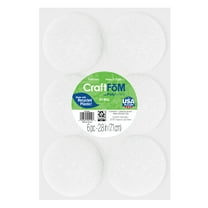 FloraCraft CraftFōM 6 Piece Crafting Foam Ball 2.8" White