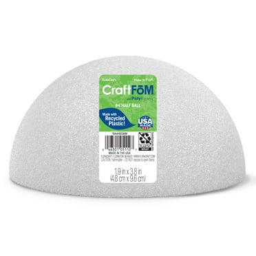 FloraCraft CraftFōM Crafting Foam Half Ball 1.9" x 3.8" White