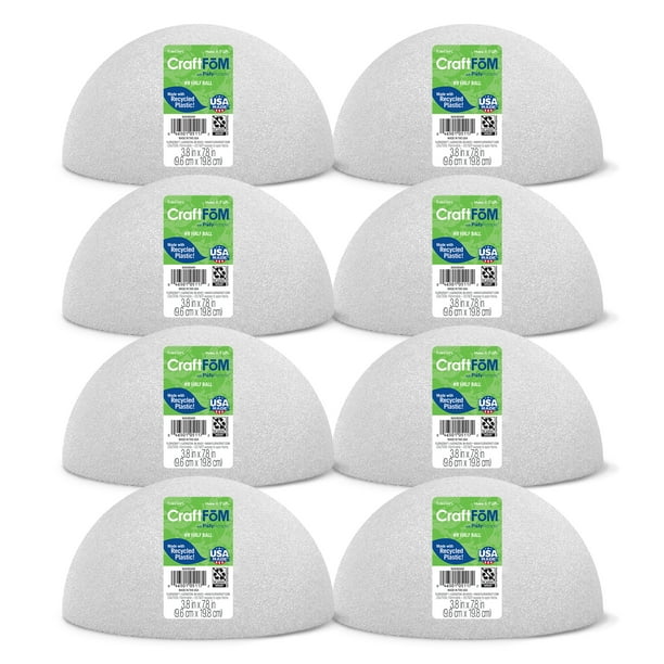 FloraCraft CraftFōM Half Ball 3.8" x 7.8" White, 8 Pack