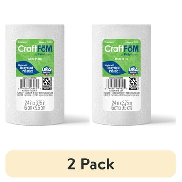 (2 pack) FloraCraft CraftFōM Mug Plug 2.4 Inch x 3.75 Inch White