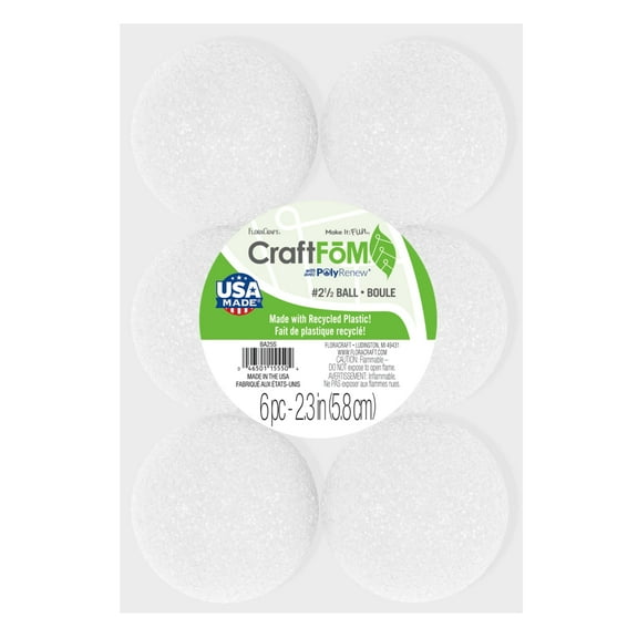 FloraCraft CraftFoM Balls, 2-1/2 in, 6/Pkg.