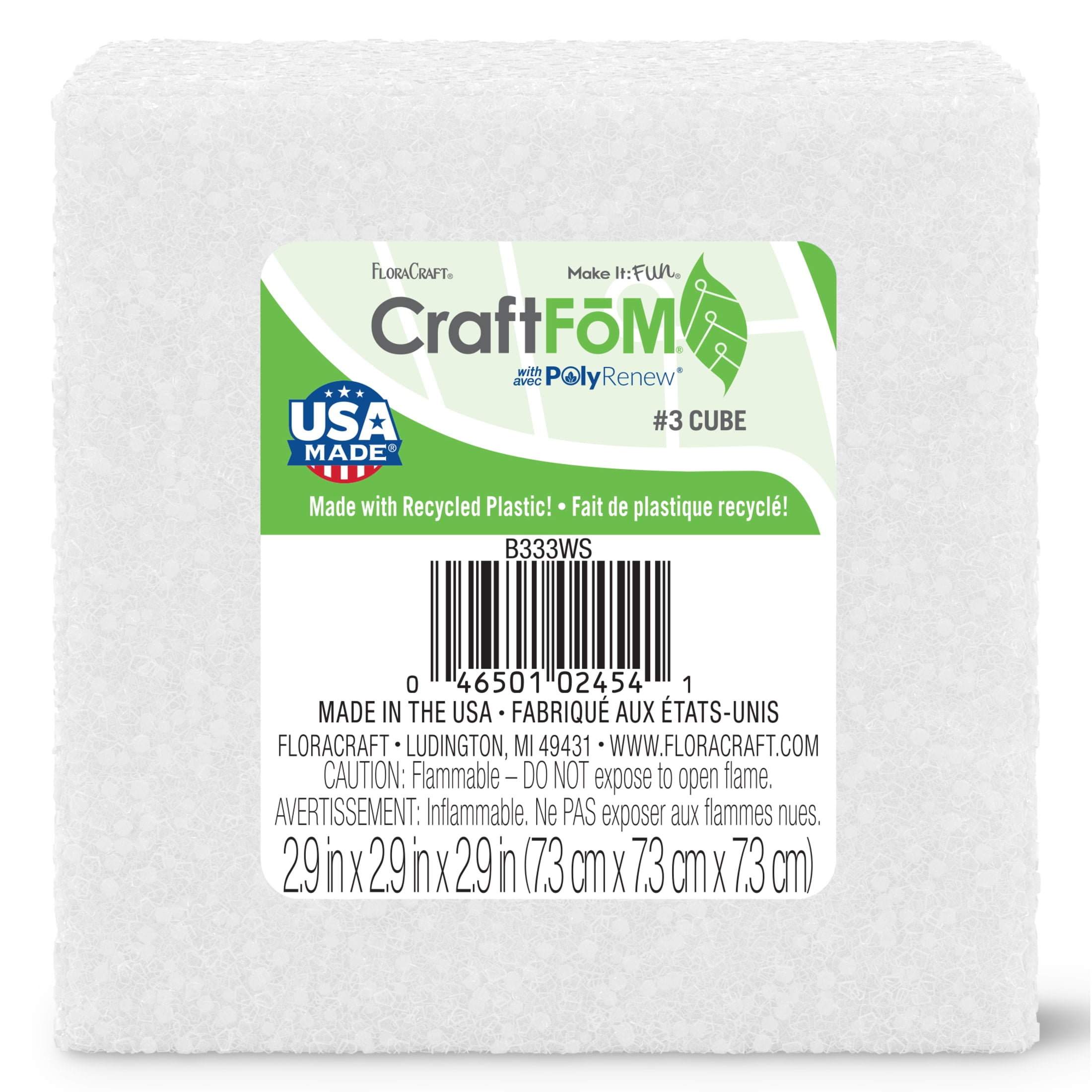 FloraCraft CraftFoM Block, 3 in x 3 in x 3 in - Walmart.com