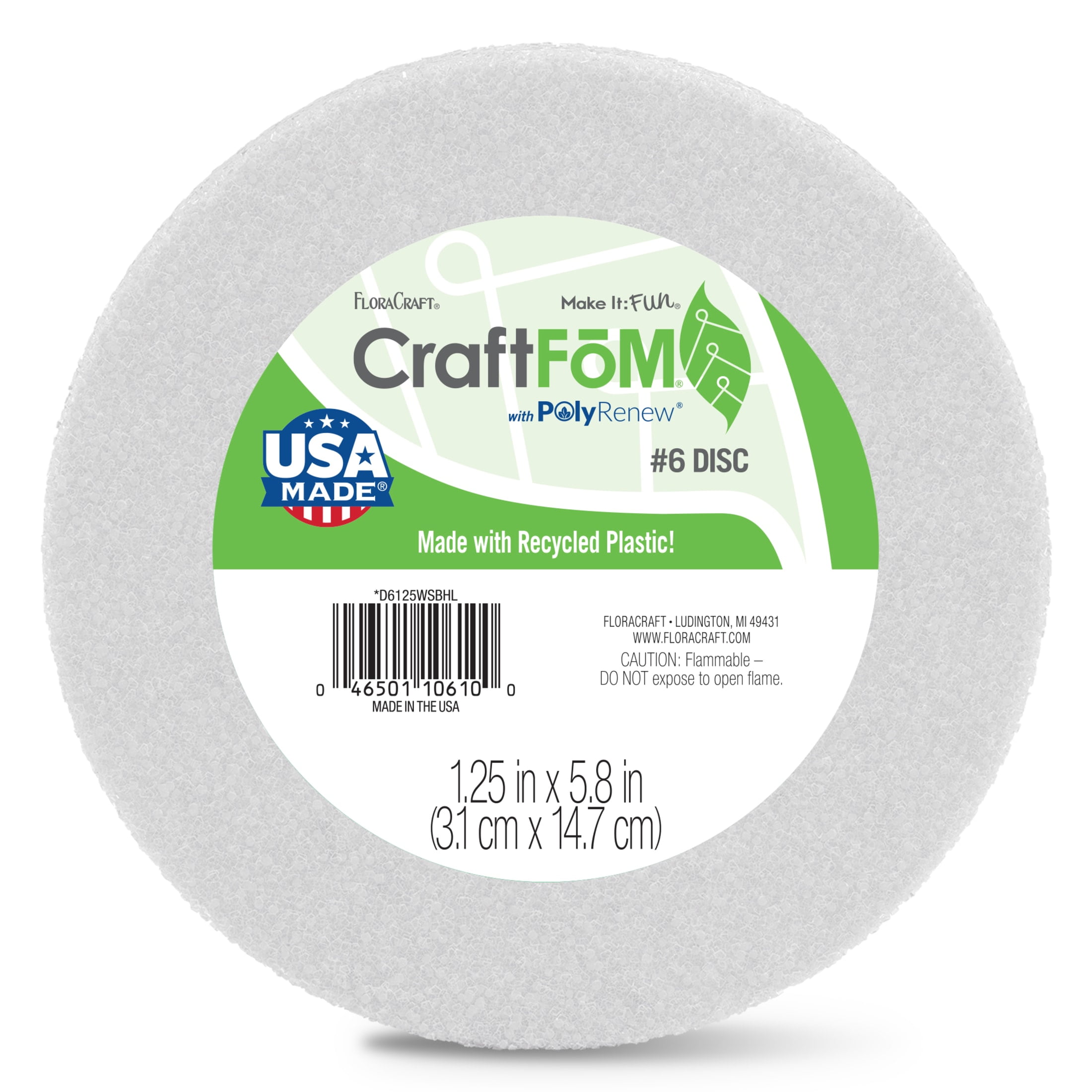 FloraCraft CraftFoM Disc, 6 in x 1-1/4 in