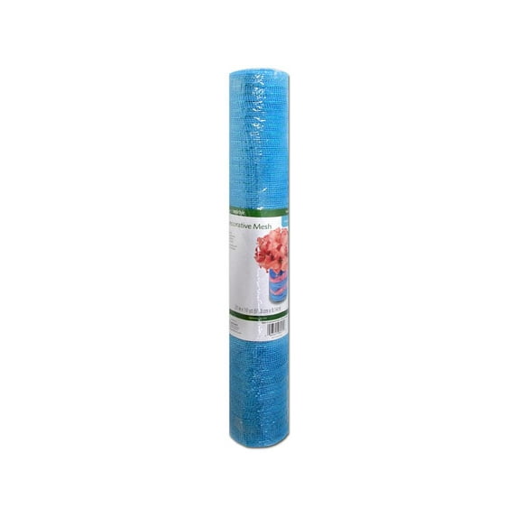 FloraCraft Design It: 21" Metallic Turquoise Mesh Ribbon, 10 Yd.