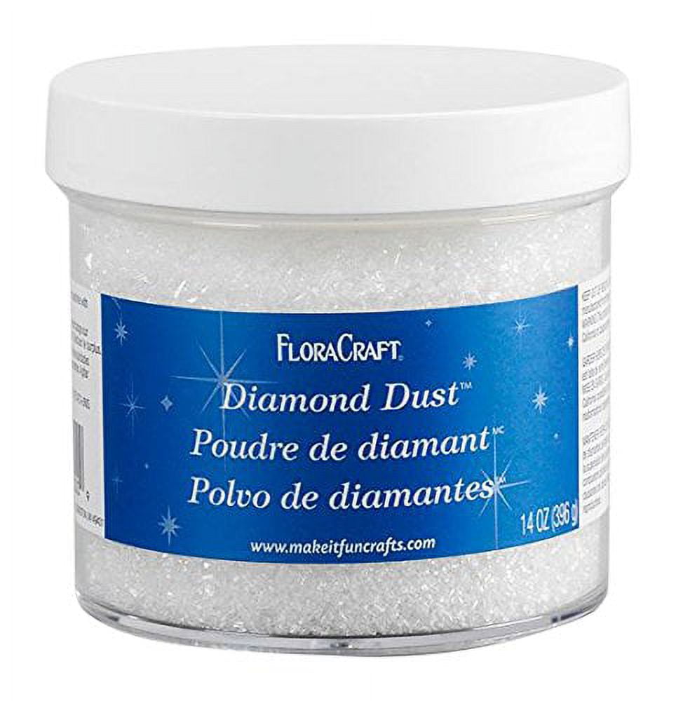 FloraCraft Diamond Dust Glitter 14 Ounce Clear Glass