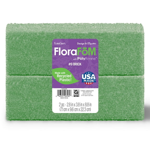 FloraCraft FloraFōM 2 Piece Brick 2.8 inch x 3.8 inch x 8.8 inch Green