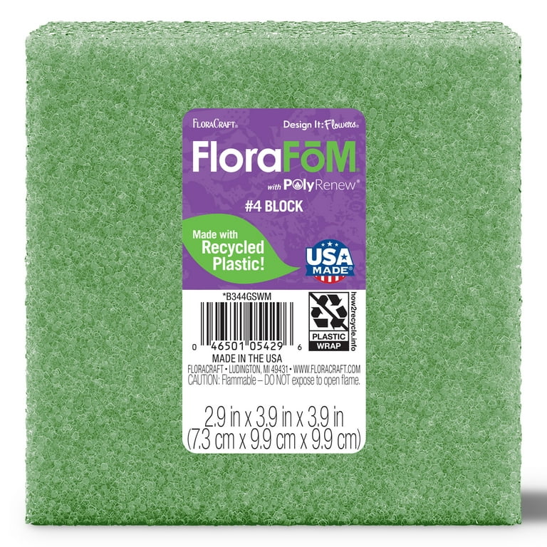 12 X 9 X 6 Floral Foam Designer Block Green Pkg/6