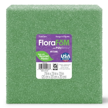 FloraCraft FloraFōM Floral Arranging Cube 7.9 inch x 7.9 inch x 7.9 inch Green
