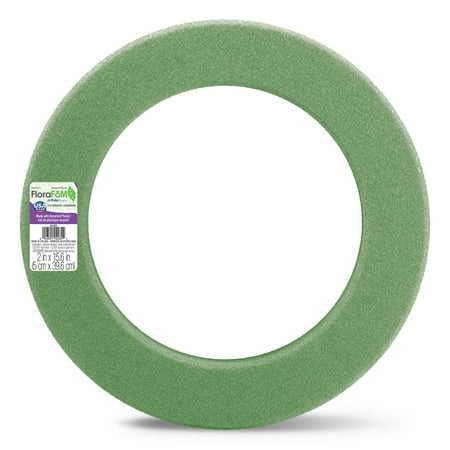 FloraCraft FloraFoM Wreath 2 inch x 15.6 inch Green