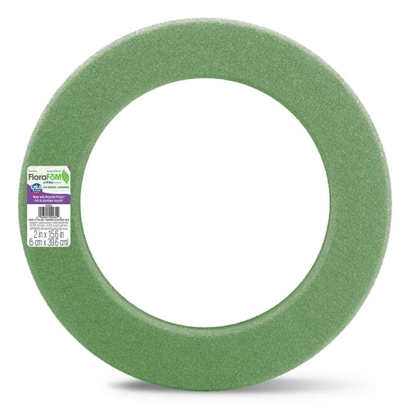 FloraCraft FloraFōM Floral Arranging Wreath 2" x 15.6" Green