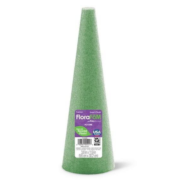 FloraCraft FloraFōM Foam Cone 3.8 inch x 11.9 inch Green