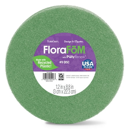 FloraCraft FloraFōM Foam Disc 1.2 inch x 8.8 inch Green FoM