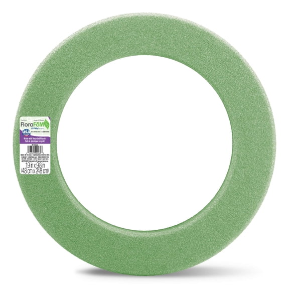 FloraCraft FloraFM Wreath 1.9 Inch x 9.8 Inch Green