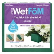 FloraCraft Floral Artesia WetF M 3 Piece Brick 2.8 Inch x 3.8 Inch x 8.8 Inch Green
